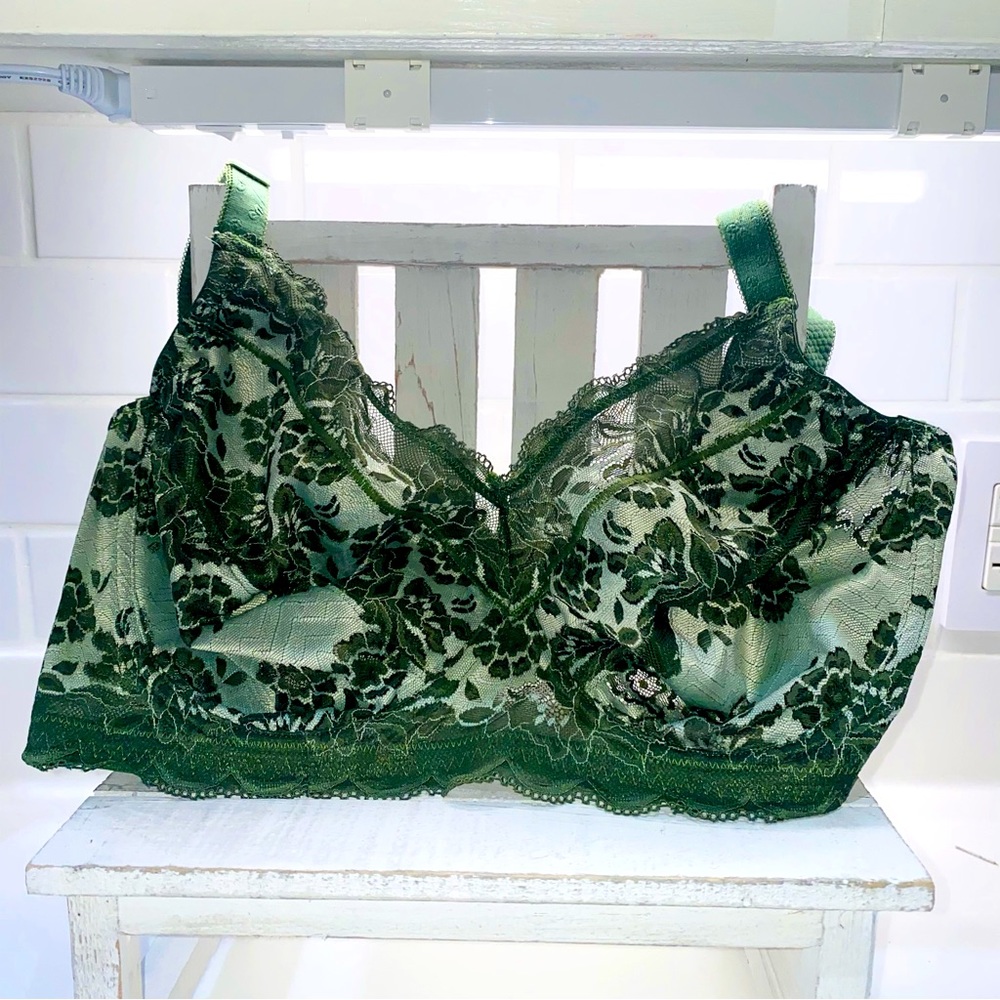 Green lace plus size bra 42DD LINGERIE BRA